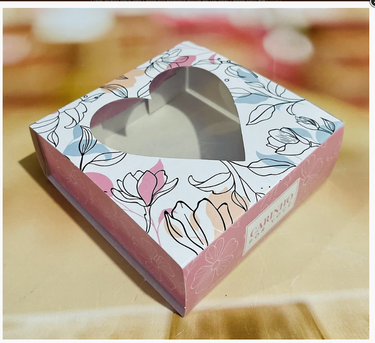 Caixa Gaveta C/ Visor Coração Carinho que abraça 9 Doces - Kit 10 unidades